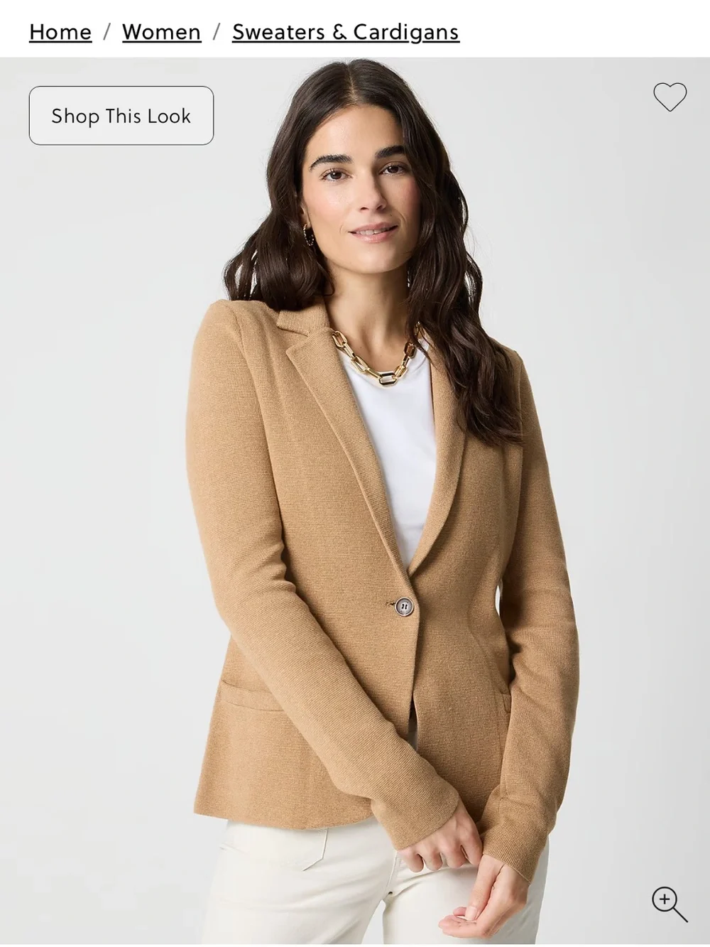 J. Crew Factory Schoolboy Sweater Blazer Heather Acorn 100% Cotton Large NWT
